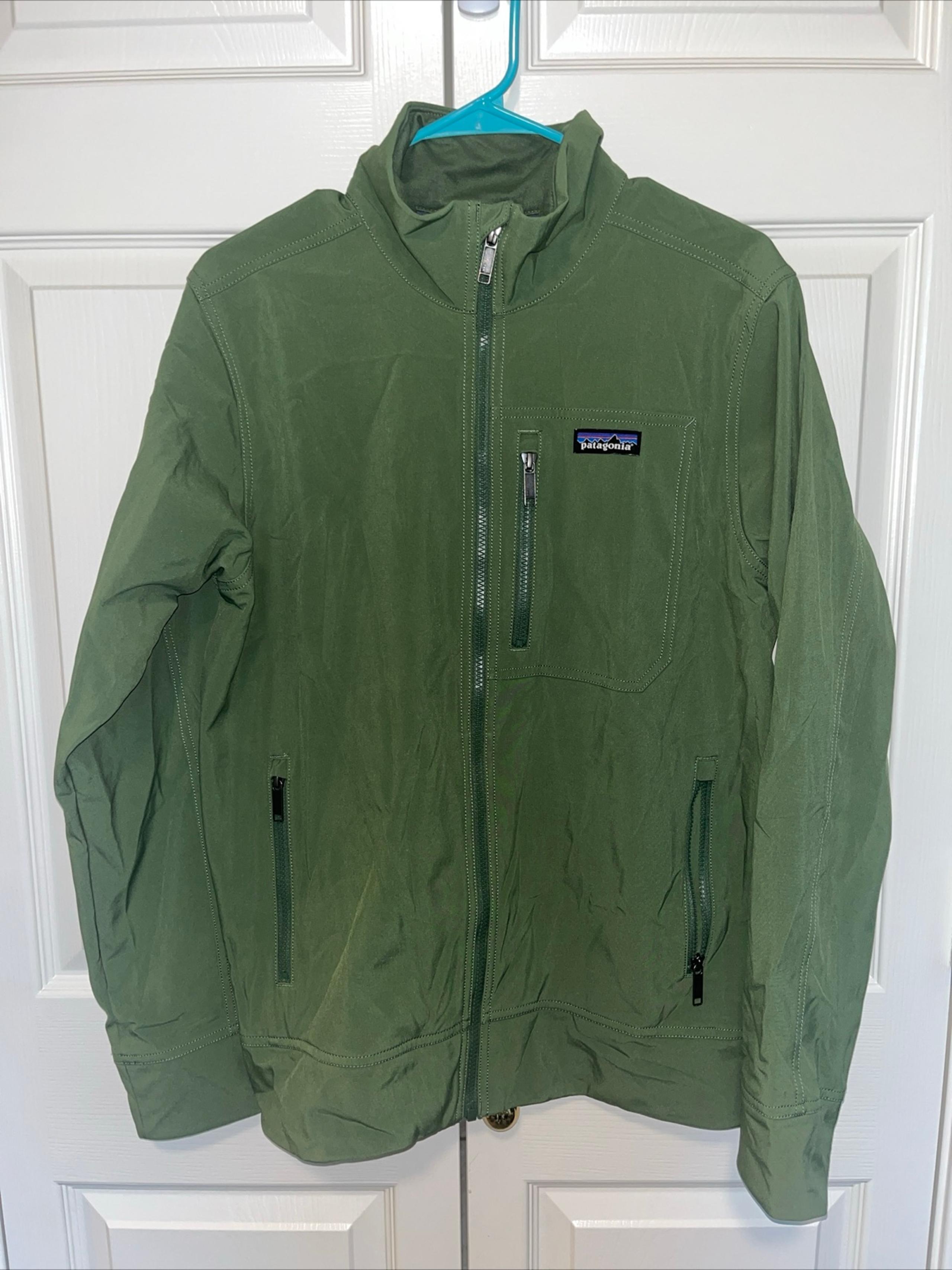 Patagonia Men’s Sidesend Jacket Soft Shell Windbreaker Buffalo Green