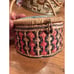 Vintage Sewing Basket With Fabric Lining and Pin Cushion Inside Hinged Lid