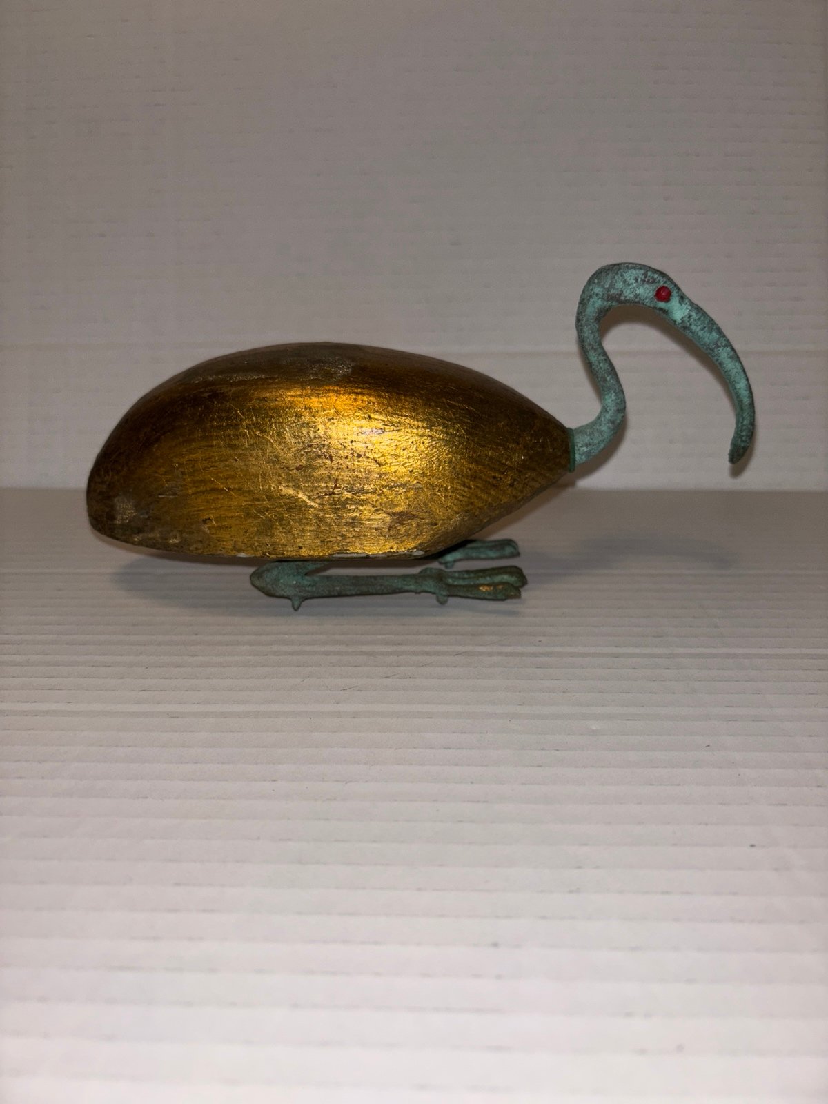 God of Knowledge (Thoth) Statue with Wood Body and Cast Iron? Head and Feet