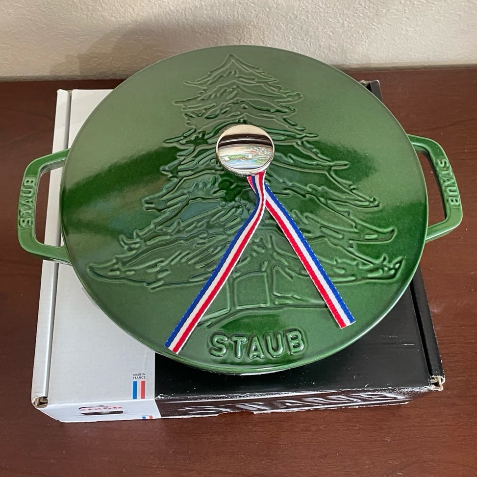 Staub Christmas Pine Tree Braiser NWT