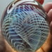 Vintage Eickholt Art Glass Iridescent Swirl Pattern Paperweight 1993