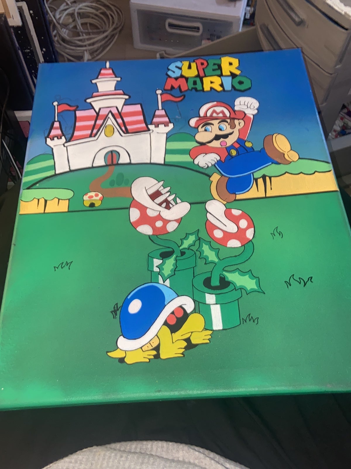 Hand painted super Mario bros canvas