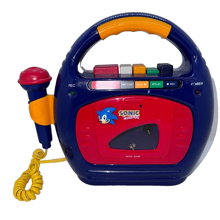 Vintage 1997 SEGA Sonic The Hedgehog Sing Along Cassette Recorder Player