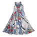 NWT Johnny Was Regina in Blue Patchwork Floral Satin Sleeveless Maxi Dress S