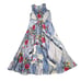 NWT Johnny Was Regina in Blue Patchwork Floral Satin Sleeveless Maxi Dress S