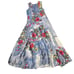 NWT Johnny Was Regina in Blue Patchwork Floral Satin Sleeveless Maxi Dress S