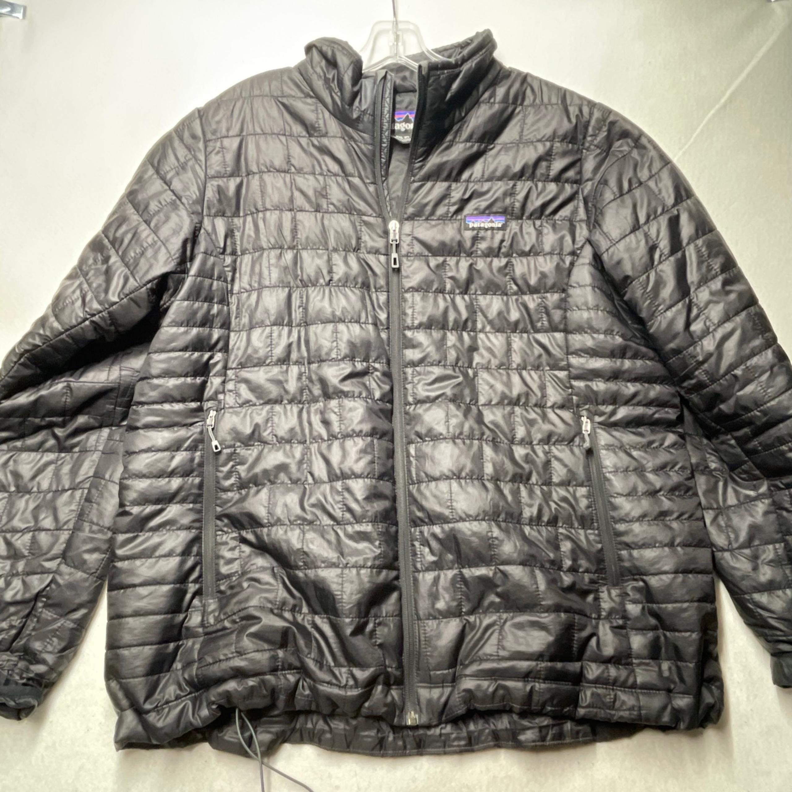 Men's Patagonia Black Nano Puff Insulated Full Zip Up Light Puffer Jacket Sz 2XL