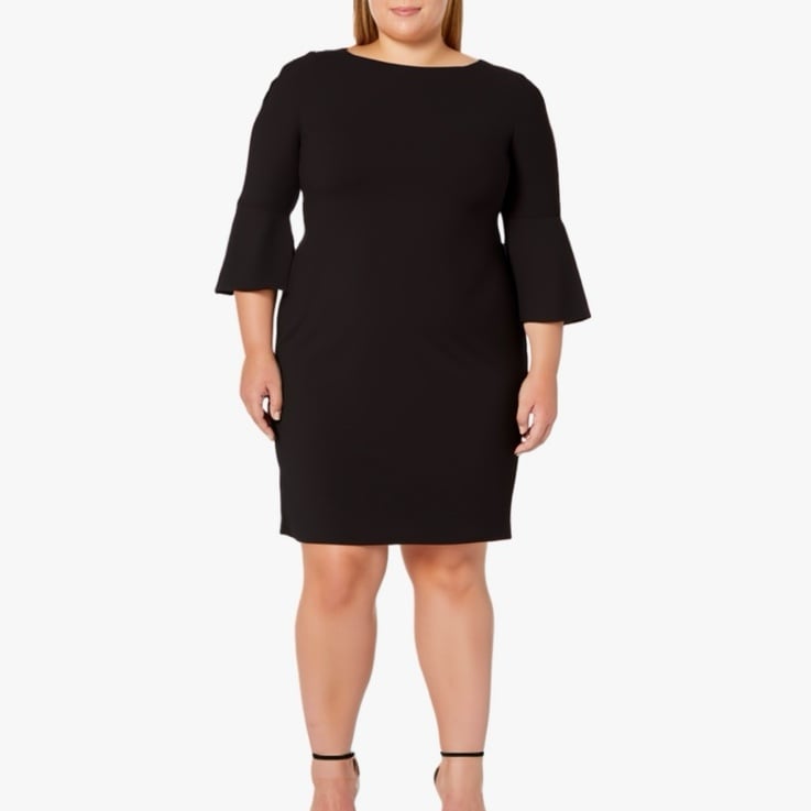 CALVIN KLEIN | NEW Bell Sleeve Black Boat Neck Dress Women’s Plus Size 22W