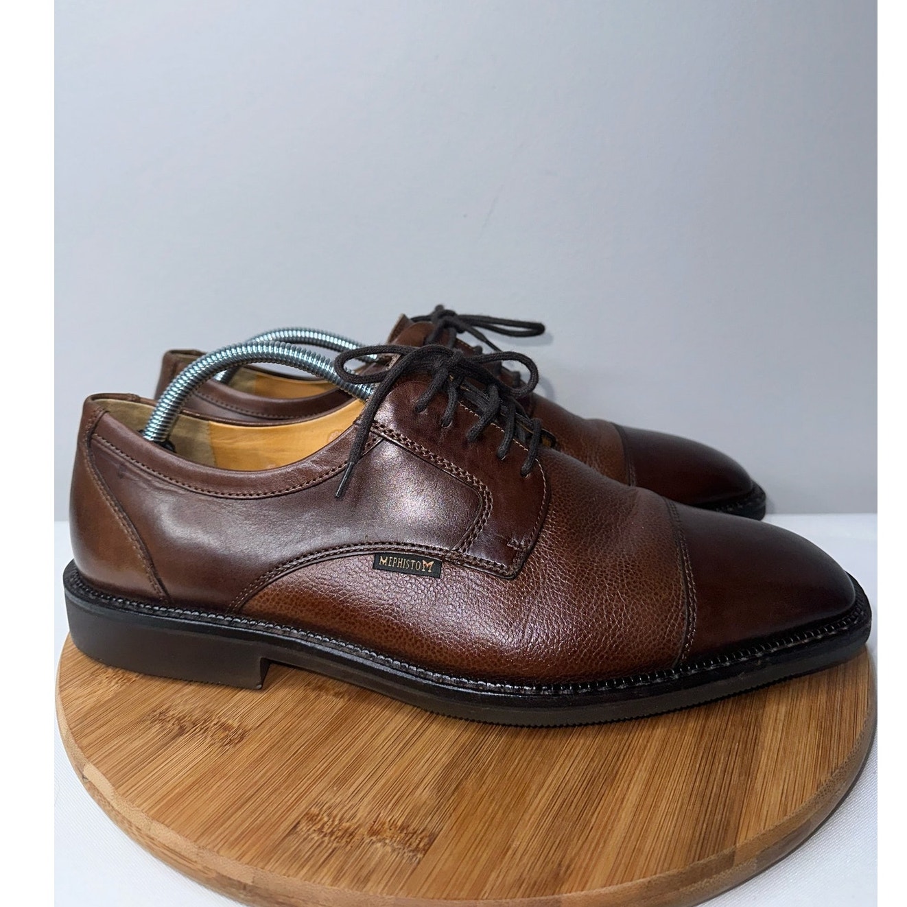 Mephisto Brown Leather Lace Up Oxford Dress Shoes Made in Portugal Mens Sz 10.5