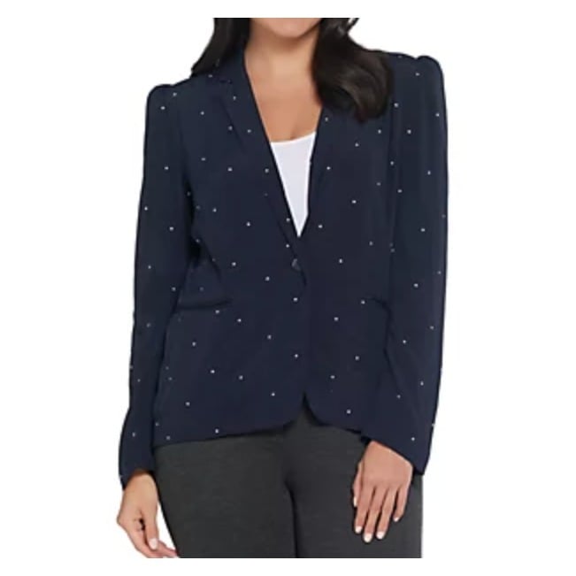 Vince Camuto Soho Pindot Notch Collar Blazer Classic Navy Regular 2