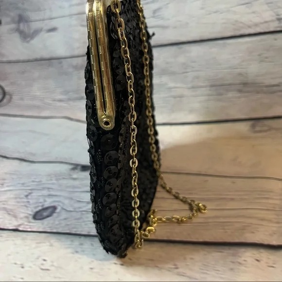 Vintage Black Beaded Purse