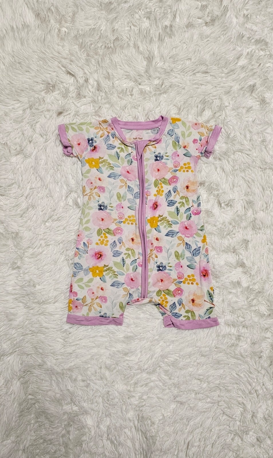 Little Sleepies OG BELLA BLOOMS Floral Shorty Romper 12-18 Months