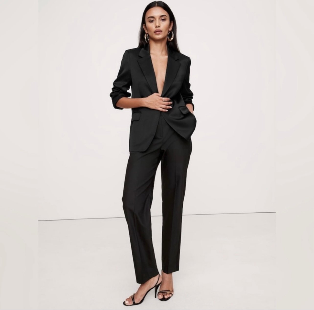 Banana Republic Barathea Italian Wool Tapered Tuxedo Pant Size 16
