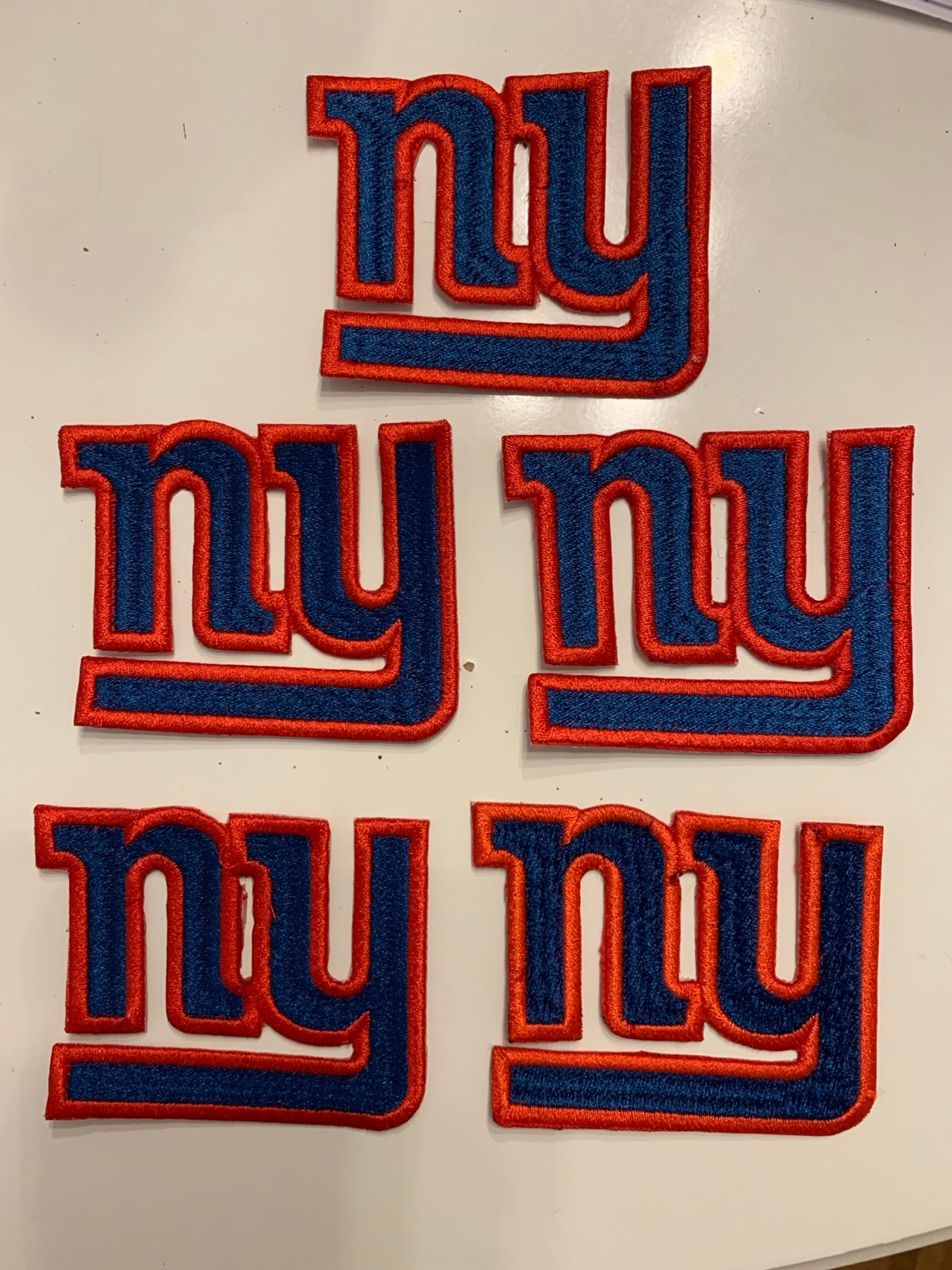 SET OF 5 NY GIANTS IRON-ON PATCHES-BRAND NEW!!