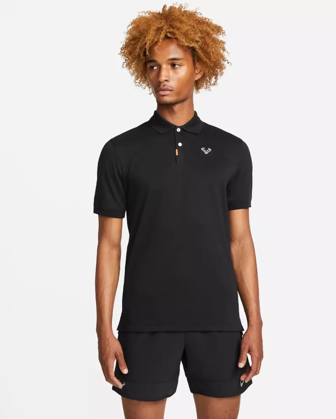 Nike Rafa Nadal Slim Fit Tennis Polo Bull Shirt Black (DD8532-010) Mens Size M