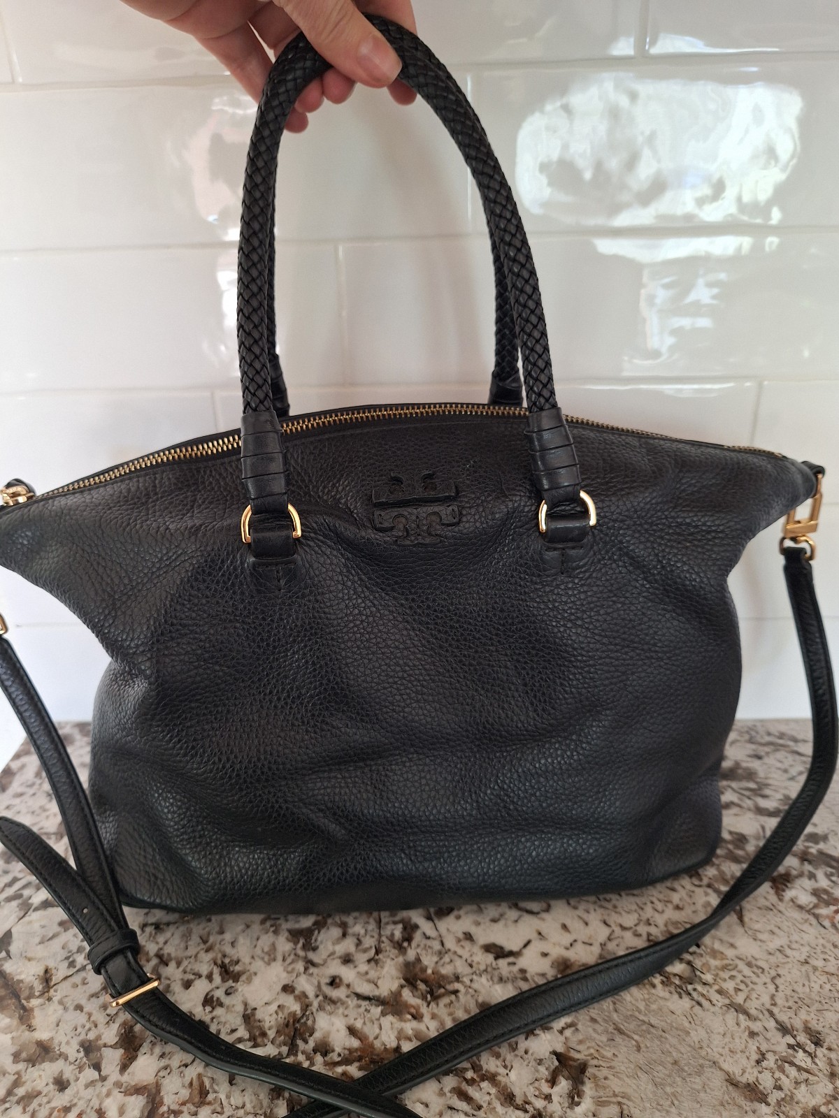 Tory Burch Taylor Black leather catchel bag