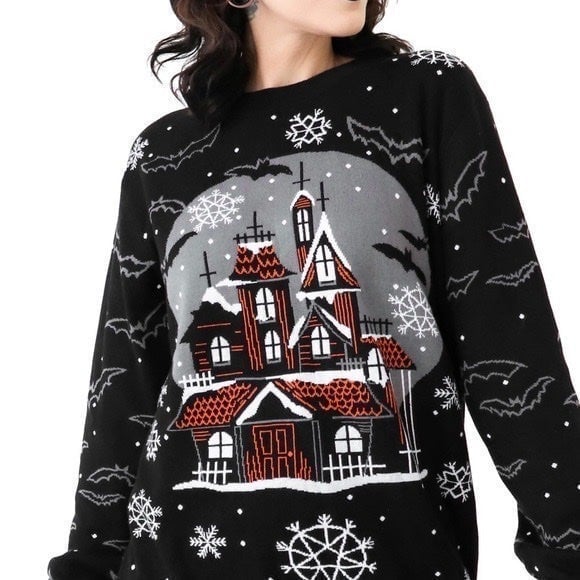 Foxblood Haunted House Holiday Sweater