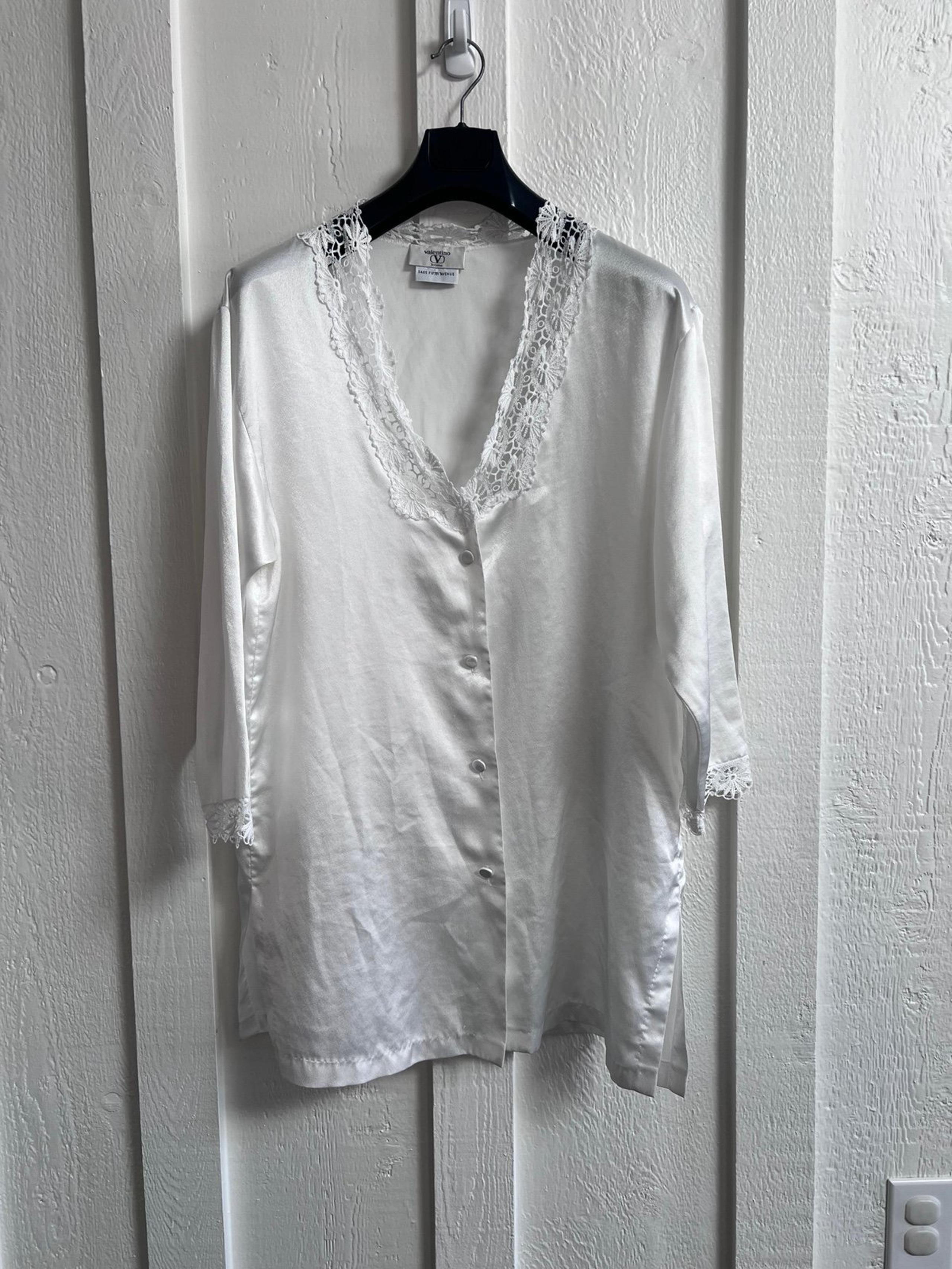 Valentino Intimo Vintage White Night Gown Sleep Shirt - large