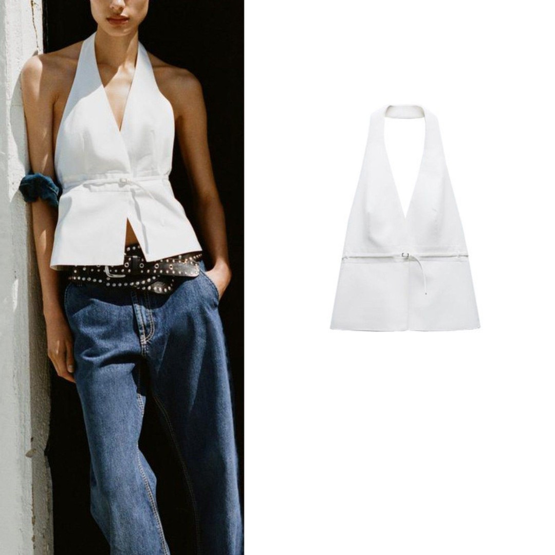 Zara belted halter top