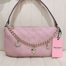 NEW Juicy Couture Pink Not Your Babe Shoulder Bag Dusty Blush Charm Chain Logo