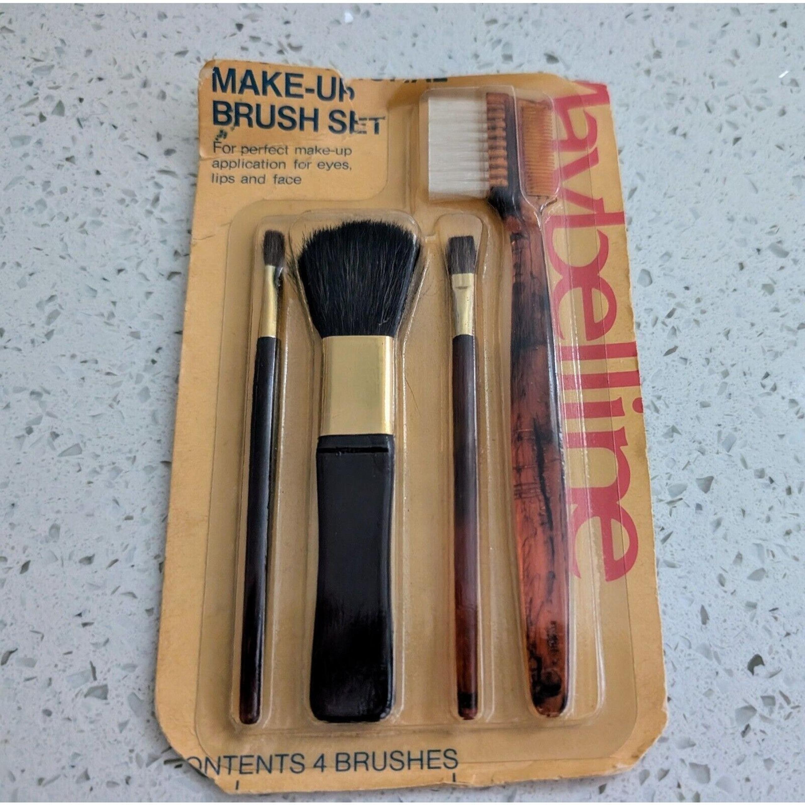1970s vintage MAYBELLINE Makeup Brush Set - 4 pieces UNUSED ORIGINAL PACK