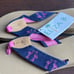 Eliza B. Leather Man Ltd Women's Flamingo Embroidered Navy and Pink Flip Flops 8