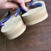 Eliza B. Leather Man Ltd Women's Flamingo Embroidered Navy and Pink Flip Flops 8