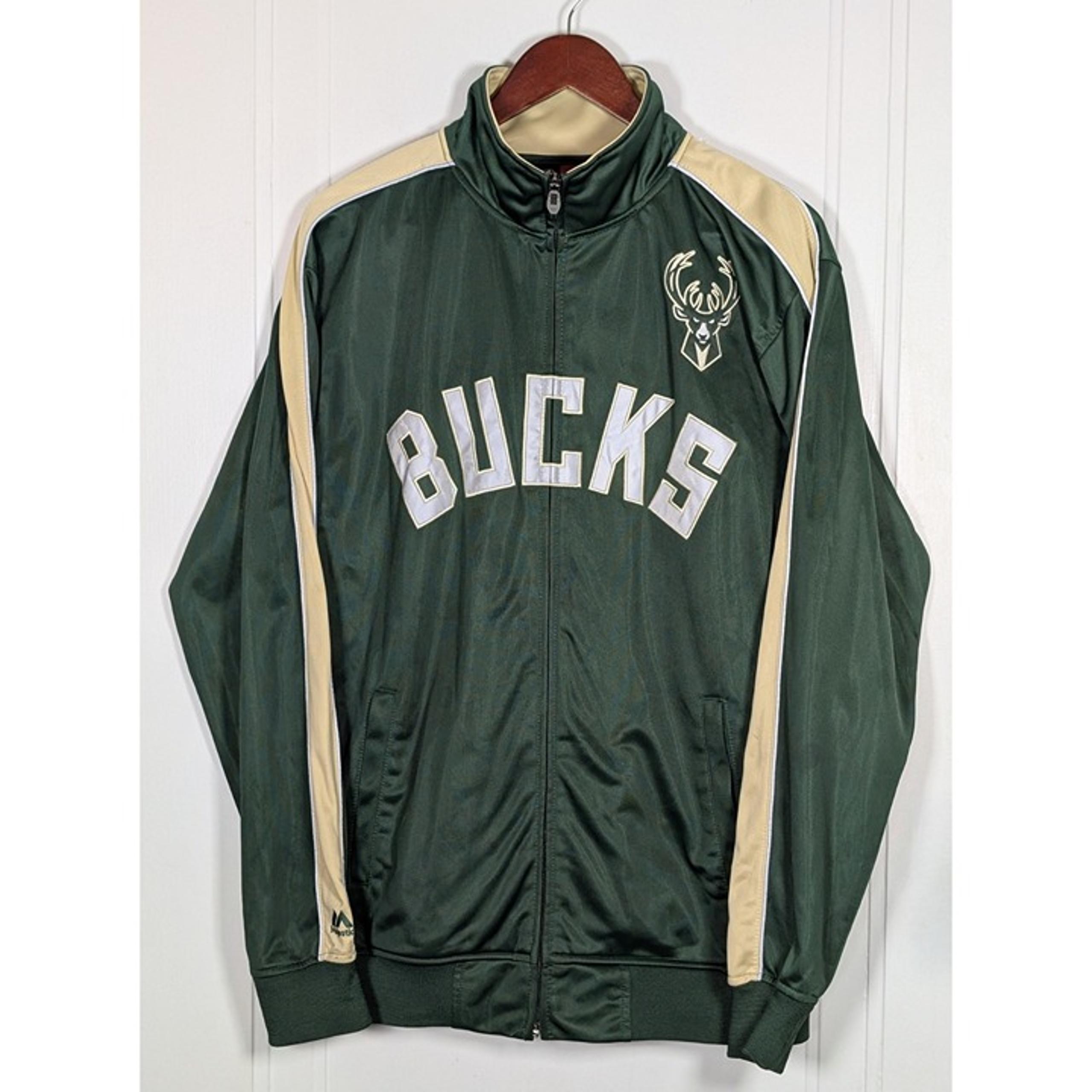 Milwaukee Bucks Majestic Men's Medium Tall MT Full Zip Jacket NBA Basketball