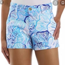 Lilly Pulitzer Women Callahan Stretch Short Bermuda Blue Fishful Thinking 8 nwt