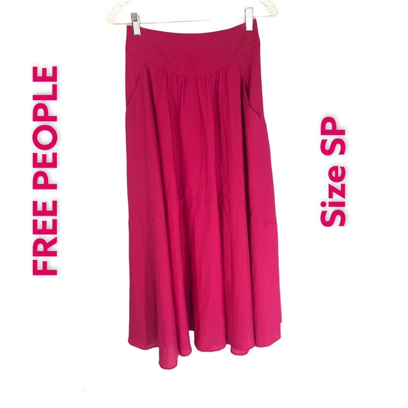 Free People Hot Pink Pocketed Skirt Sz S