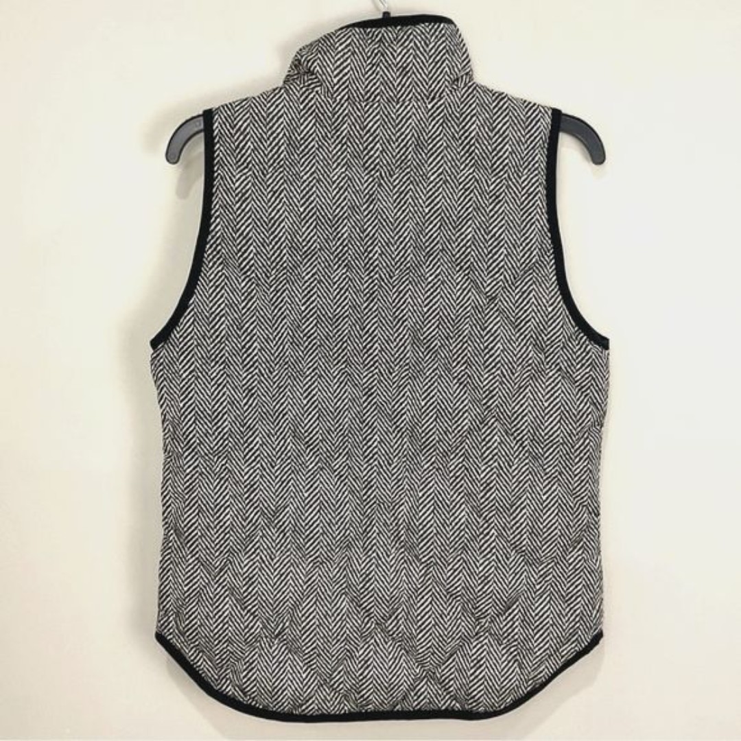 J Crew Herringbone Puffer Vest Excursion Quilted Down Zip