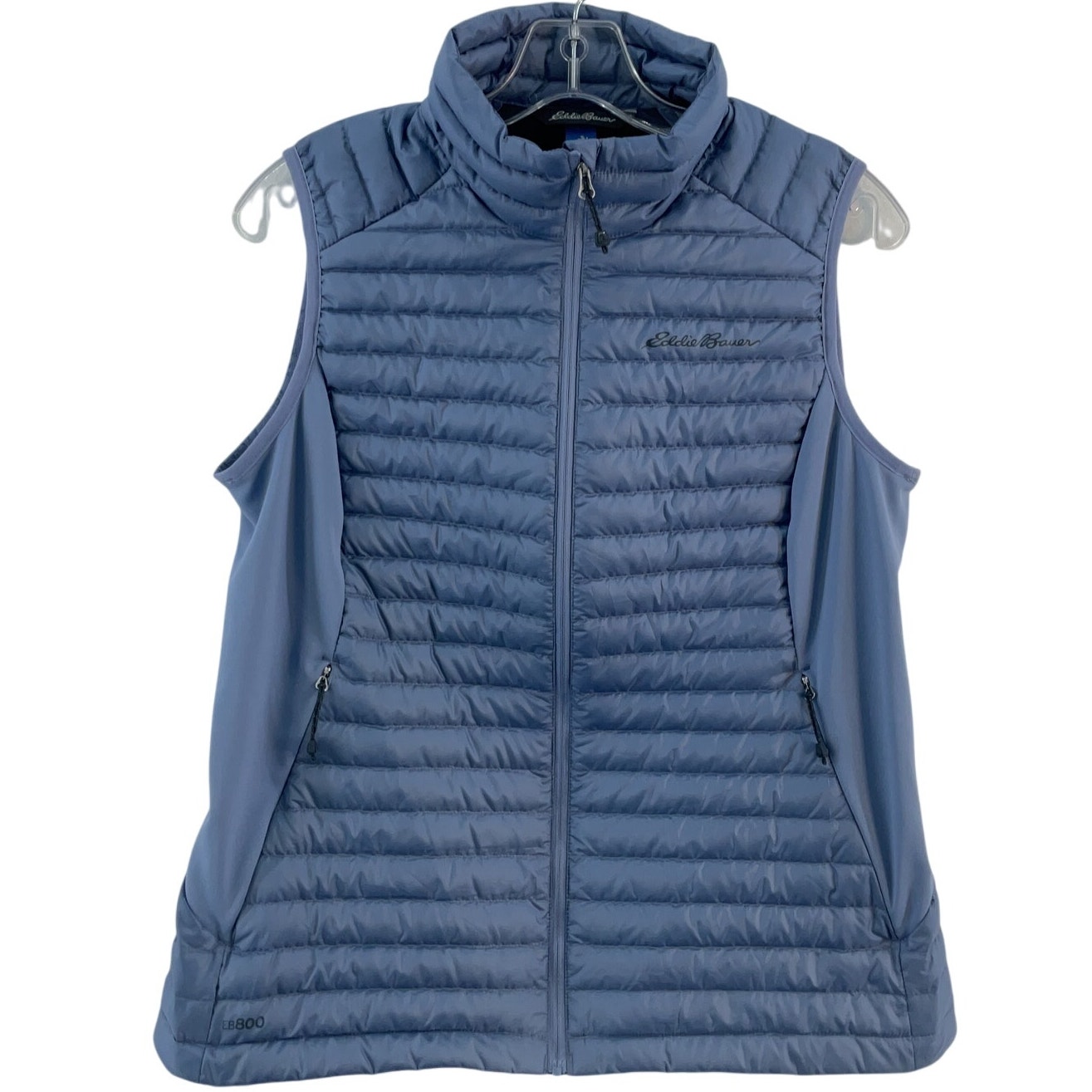 Eddie Bauer Blue Full-Zip Down-Filled Puffer Vest Women’s Petite Medium Preowned
