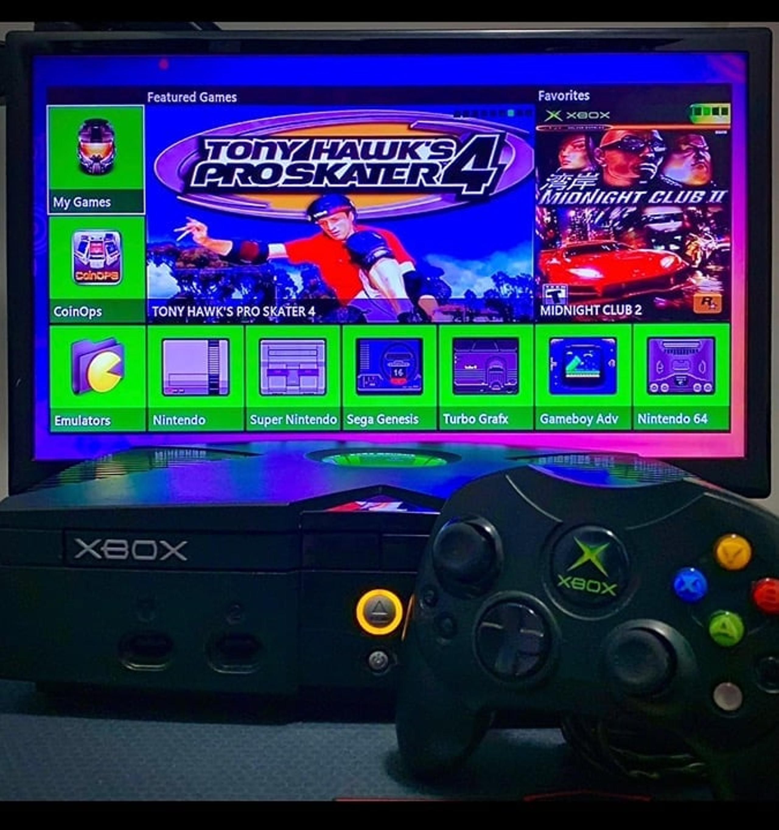 2TB Original Xbox w/ Controller, Cords