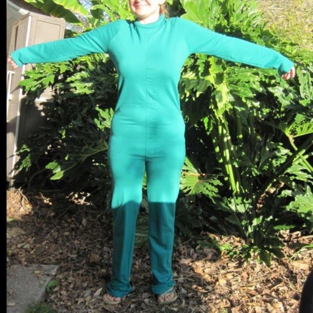 L Green Long Sleeve Long Legs Full Body Suit Jumpsuit Romper One Piece Unisex?