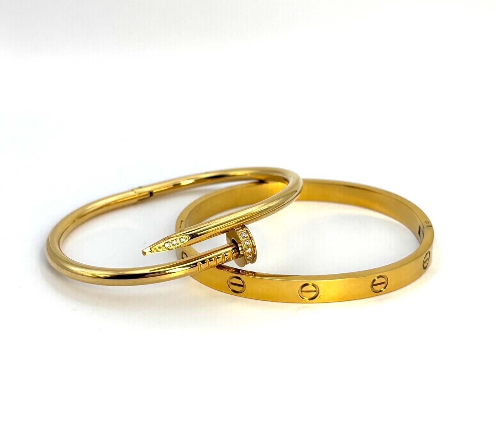 2pcs 17cm Love & Nail Bangles
