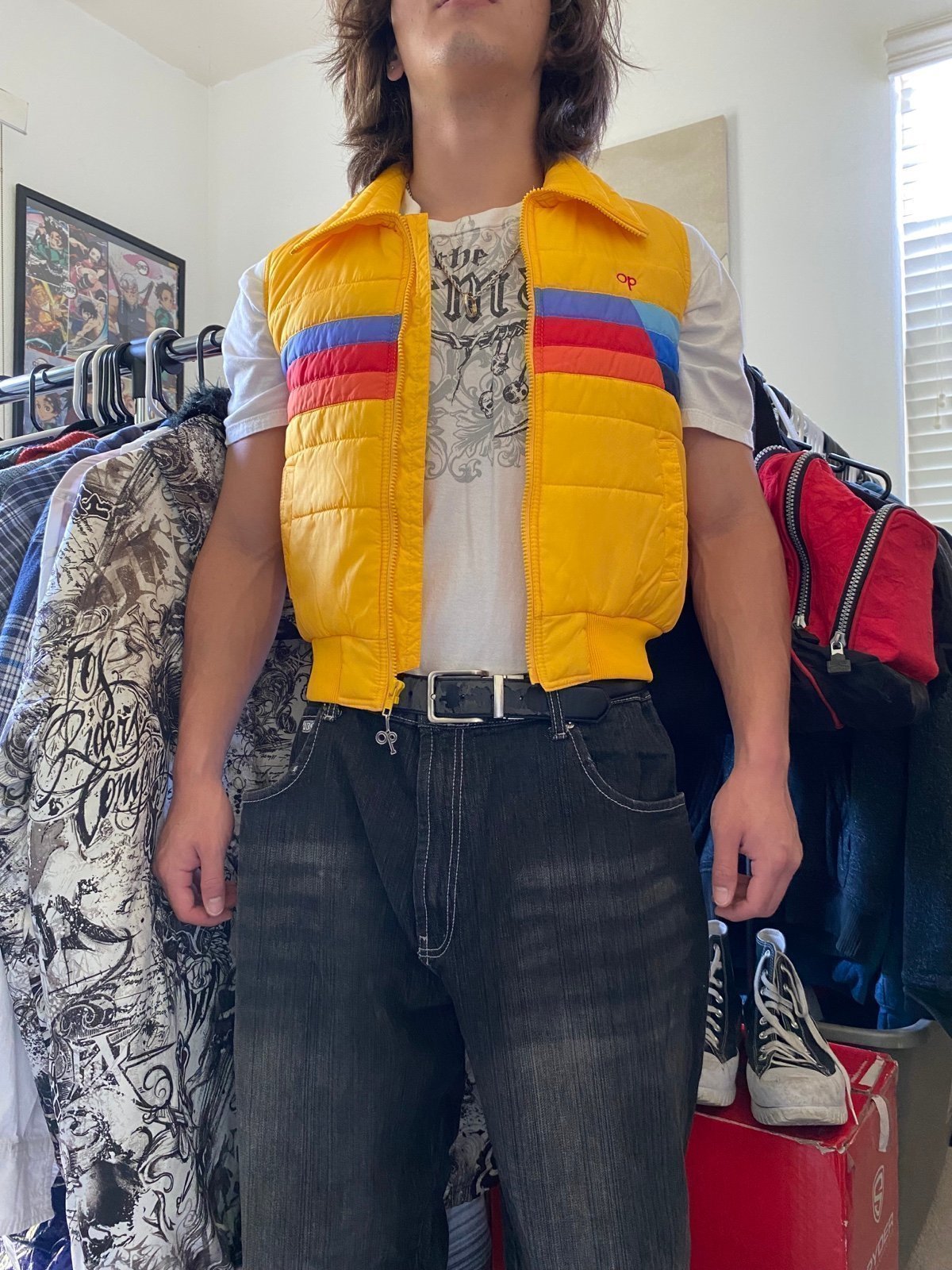 Vintage Op (Ocean Pacific) Vibrant Puffer Vest