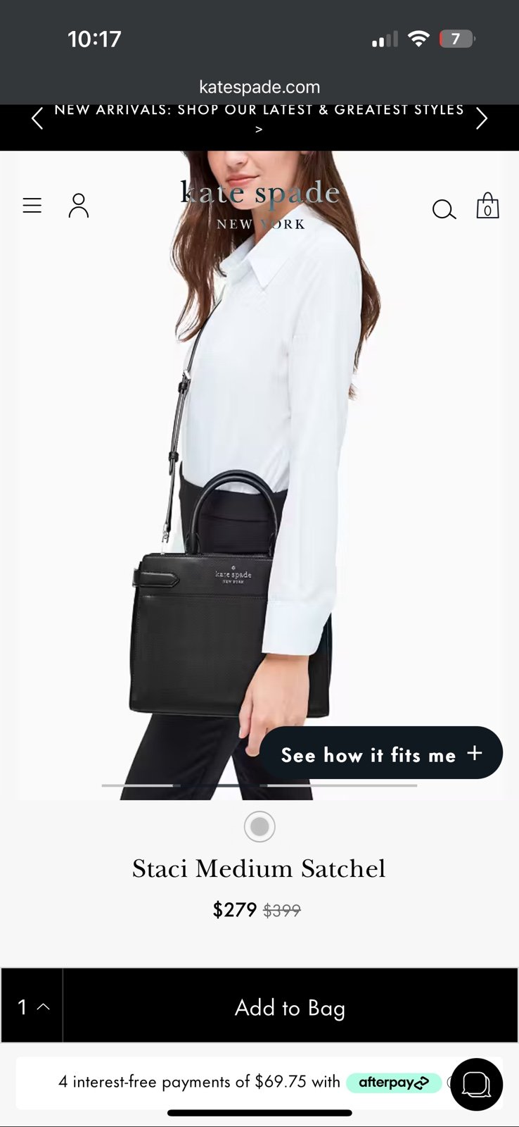 人気特価 Kate Spade black Satchel Purse スカート