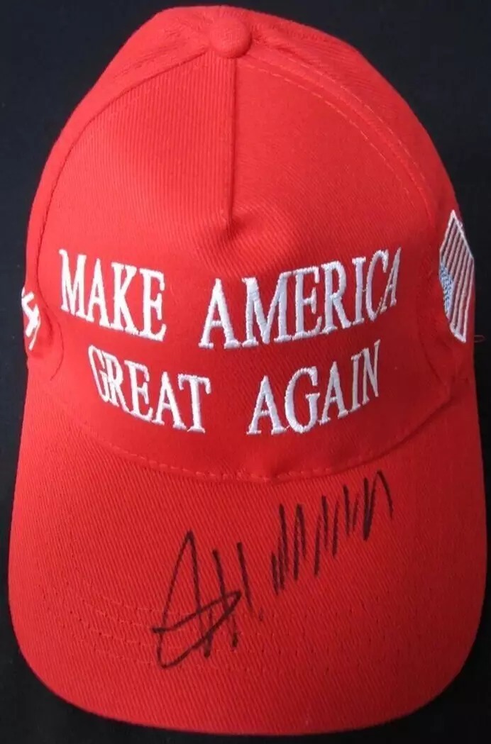 President Donald Trump 2024 45th 47th POTUS MAGA Hat Hand Signed Autograph COA