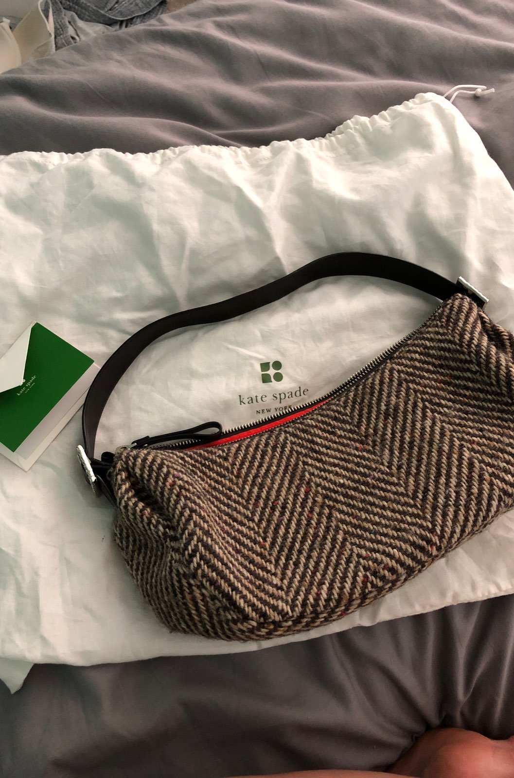 Kate Spade Brown Herringbone Purse