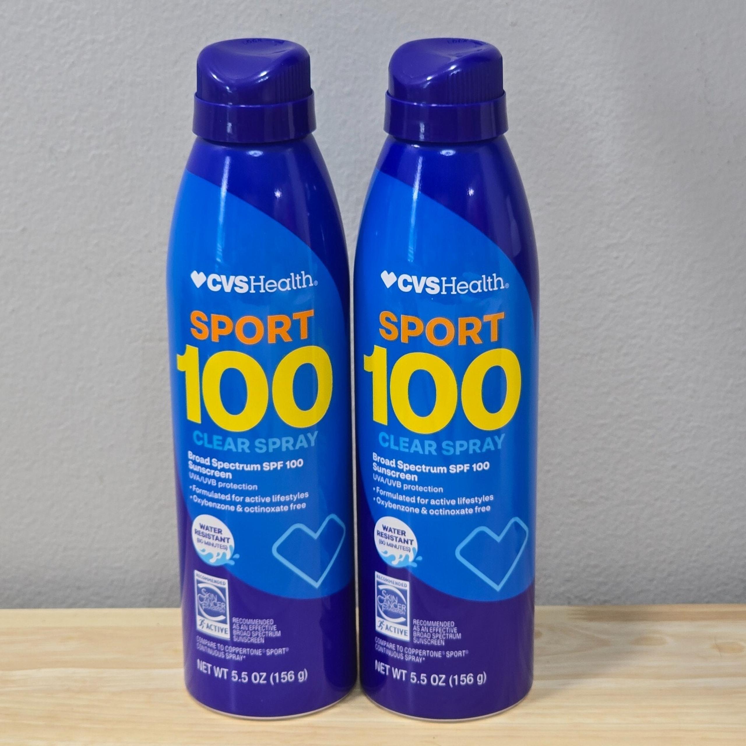 2- CVS Health Sport SPF 100 Sunscreen Clear Spray 5.5 oz. each 02/2027