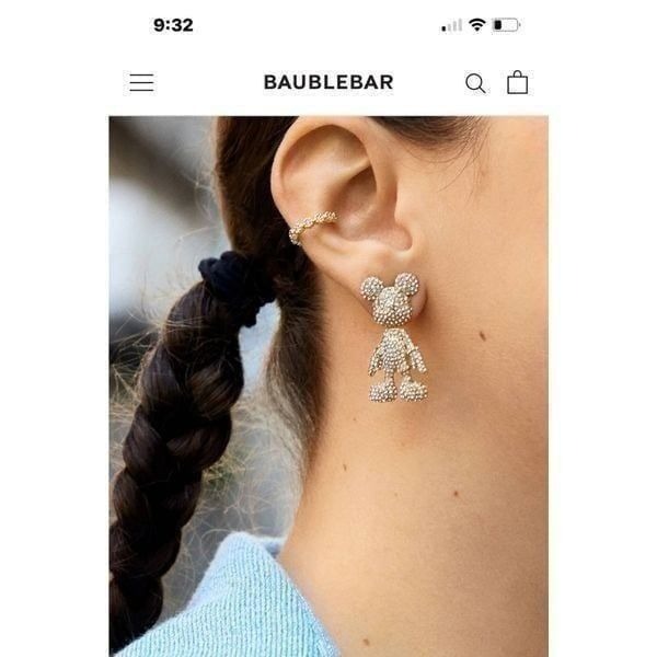 Baublebar disney 3d brushed gold statement drop earrings