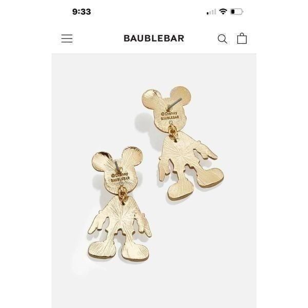 Baublebar disney 3d brushed gold statement drop earrings