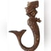 Cast Iron Mermaid Antique Bronze Accent Decorative Hooks. Set of 2.