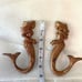 Cast Iron Mermaid Antique Bronze Accent Decorative Hooks. Set of 2.