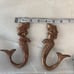 Cast Iron Mermaid Antique Bronze Accent Decorative Hooks. Set of 2.