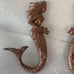 Cast Iron Mermaid Antique Bronze Accent Decorative Hooks. Set of 2.