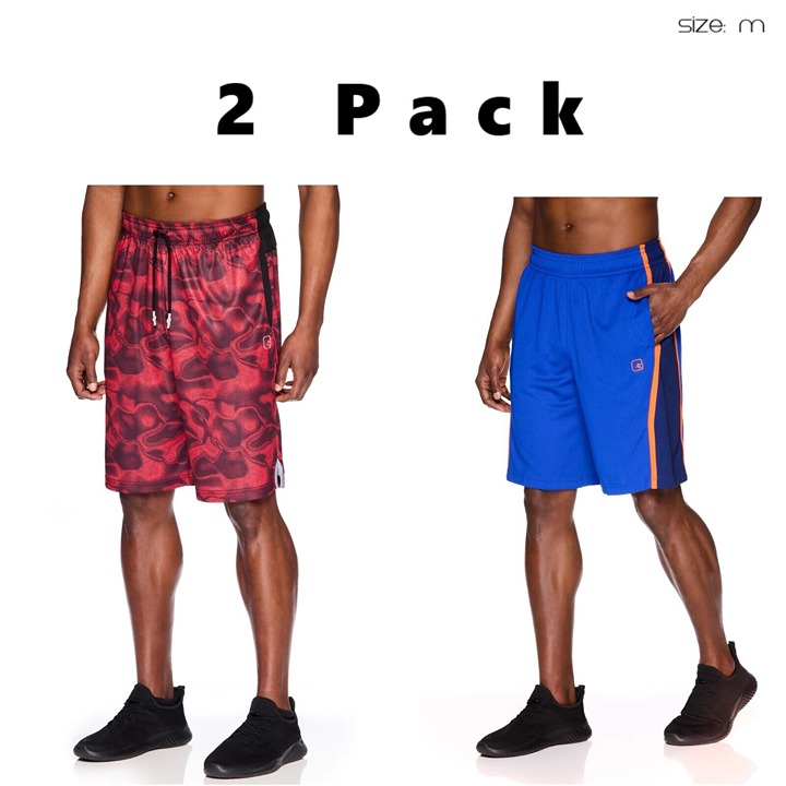 AND 1 Mens Lot 2 Mixed Design Athletic Basketball Shorts Size M NEW