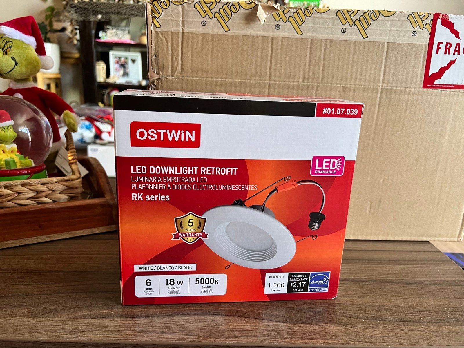 New Ostwin Led Dimmable Down light Retrofit Recessed Light 18W White 6 Inch
