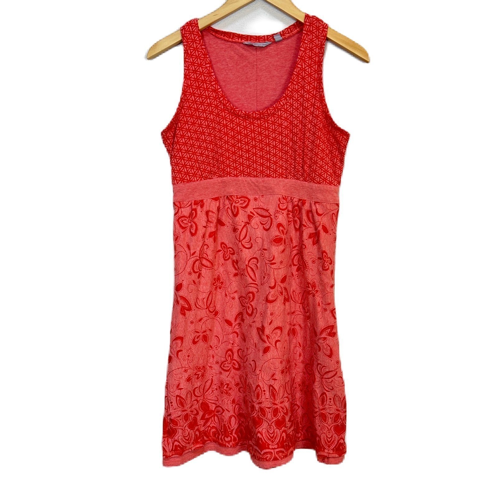 Athleta Vyasa Yoga Burnout Dress Flame Red Tiger Lilly Women’s Sz Medium