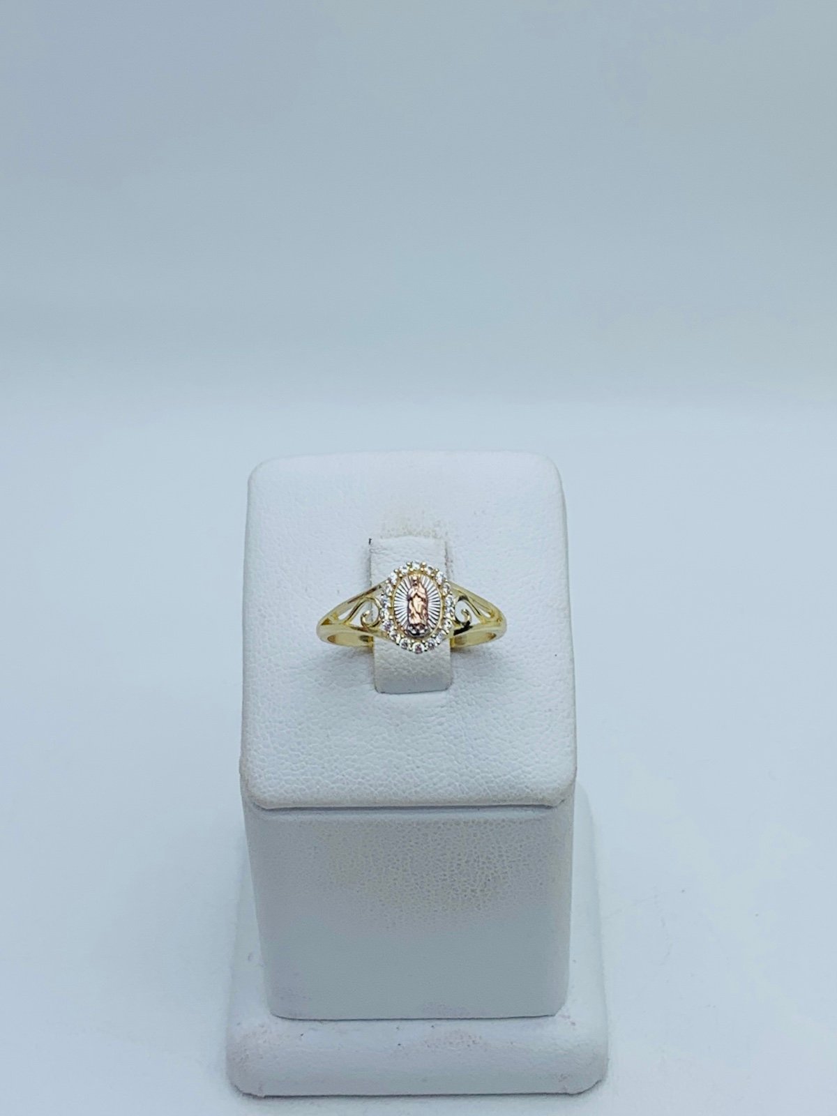 Real 10k ring Virgin Mary our lady of Guadalupe size